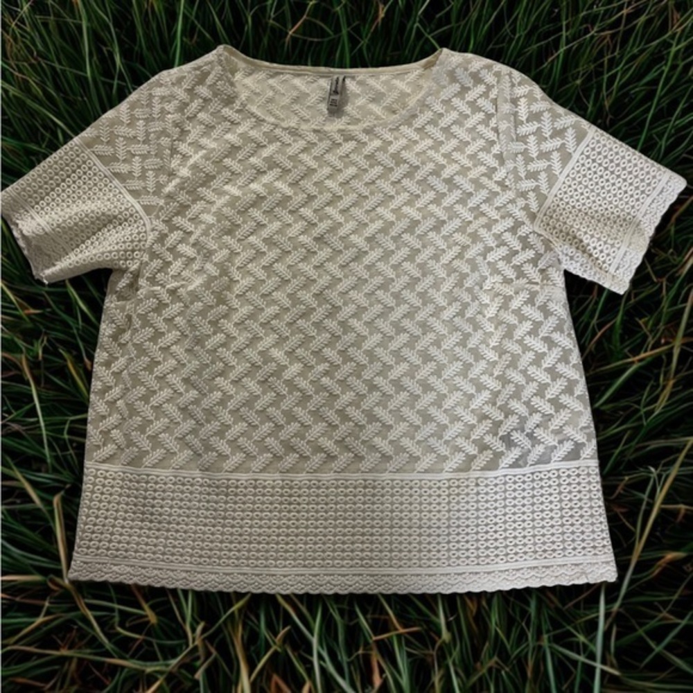 Stradivarius White Lace Top